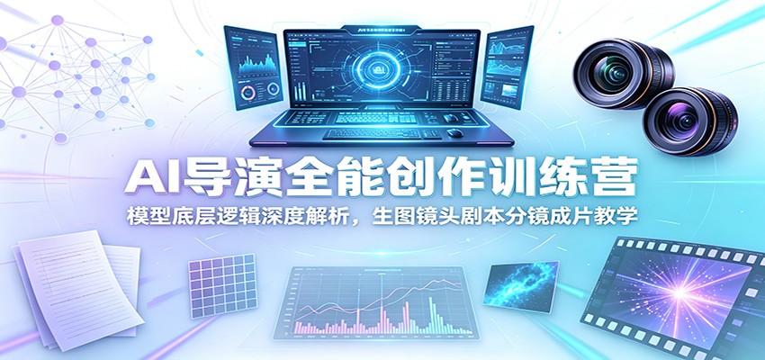AI导演全能创作训练营：模型底层逻辑深度解析，生图镜头剧本分镜成片教学-百盟网