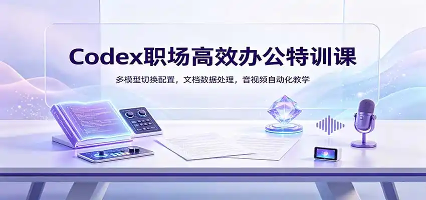 Codex职场高效办公特训课：多模型切换配置，文档数据处理，音视频自动化教学-百盟网