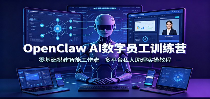 OpenClaw AI数字员工训练营：零基础搭建智能工作流，多平台私人助理实操教程-百盟网