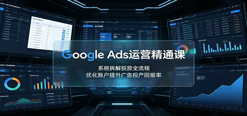 Google Ads运营精通课：系统拆解投放全流程，优化账户提升广告投产回报率-百盟网