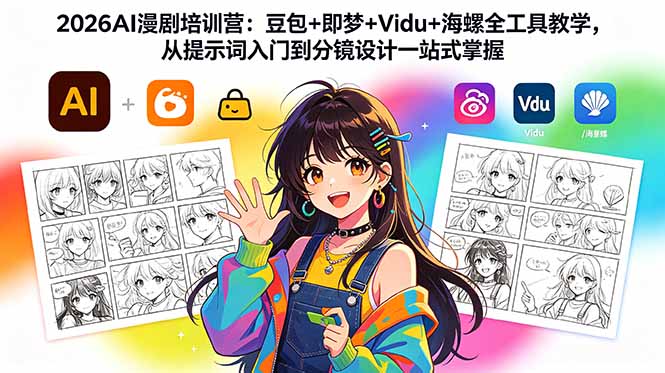 2026AI漫剧培训营:豆包+即梦+Vidu+海螺全工具教学,从提示词入门到分镜设计一站式掌握-百盟网