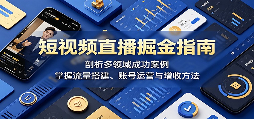 短视频直播掘金指南:剖析多领域成功案例,掌握流量搭建、账号运营与增收方法-百盟网