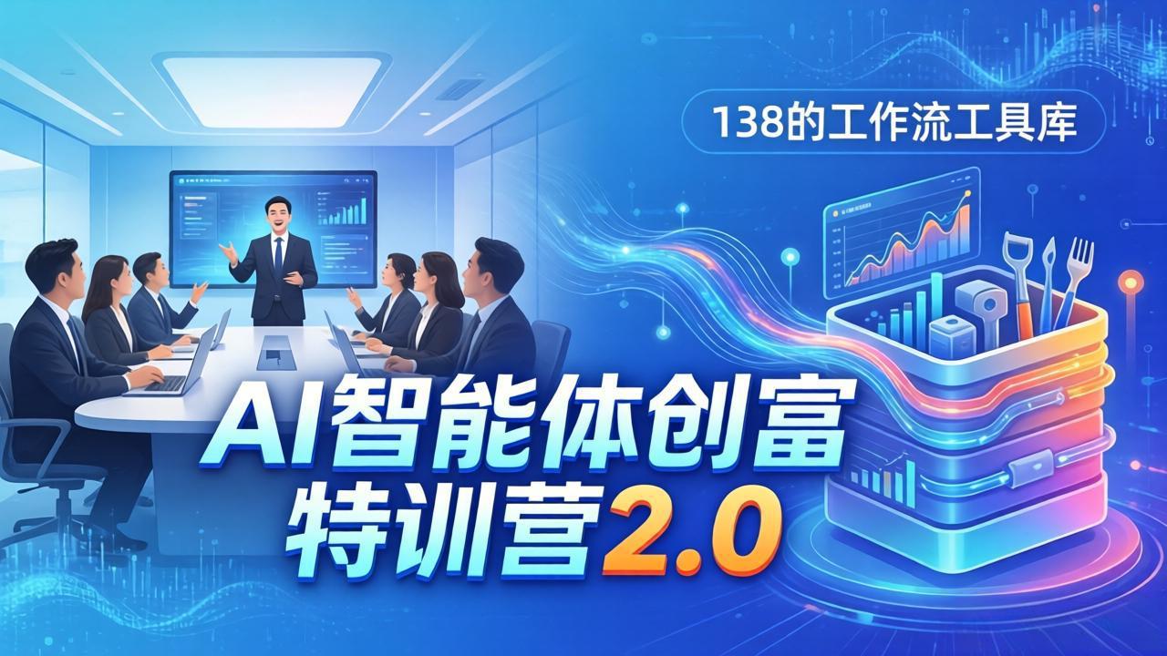 AI智能体创富训练营2.0：3天闭门直播+视频课+工具库，从0到1搭建智能体附138个工作流-百盟网