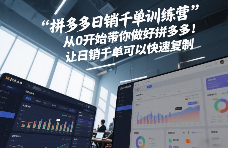 拼多多日销千单训练营，从0开始带你做好拼多多，让日销千单可以快速复制(更新26年6月)-百盟网