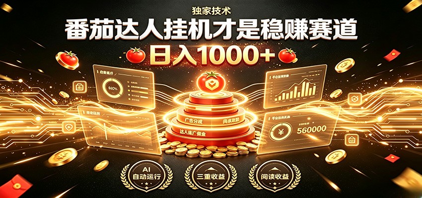 别再瞎找副业！番茄达人挂机才是稳赚赛道 日入1000+-百盟网