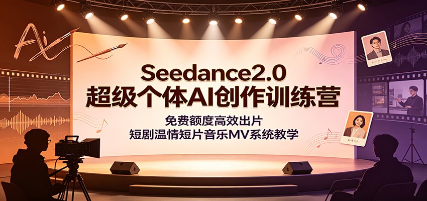Seedance2.0超级个体AI创作训练营：免费额度高效出片，短剧温情短片音乐MV系统教学-百盟网
