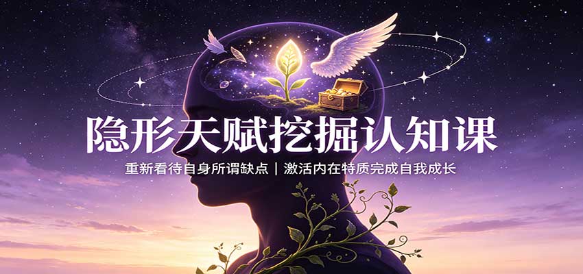 隐形天赋挖掘认知课:重新看待自身所谓缺点,激活内在特质完成自我成长-百盟网