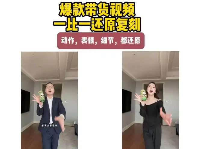 AI带货视频复刻,一比一还原加二创,动作,表情,细节,都还原,新手也能直接套用 AI带货视频复刻,一比一还原加二创,动作,表情,细节,都还原,新手也能直接套用