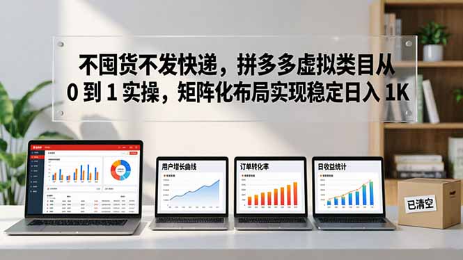 不囤货不发快递，拼多多虚拟类目从 0 到 1 实操，矩阵化布局实现稳定日入 1K-百盟网