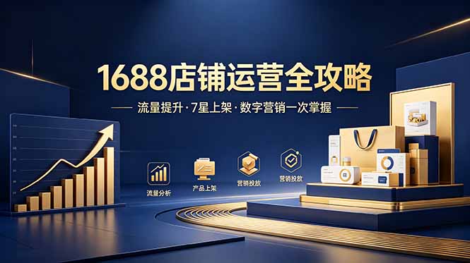 1688店铺没流量？产品上架不到7星？数字营销不会投？全套运营技能一次学(更新6月-百盟网