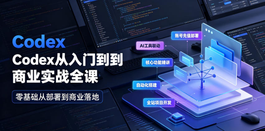Codex从入门到商业实战全课｜账号充值部署、AI工具联动、核心功能精讲、自动化搭建、全站项目开发零基础教程-百盟网