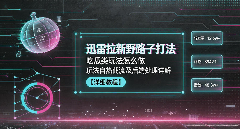迅雷拉新野路子打法,吃瓜类玩法怎么做,玩法自热截流及后端处理详解-百盟网