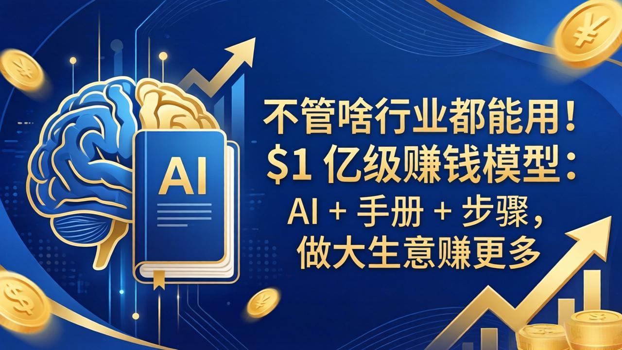 不管啥行业都能用！$1 亿级赚钱模型：AI + 手册 + 步骤，做大生意赚更多-百盟网