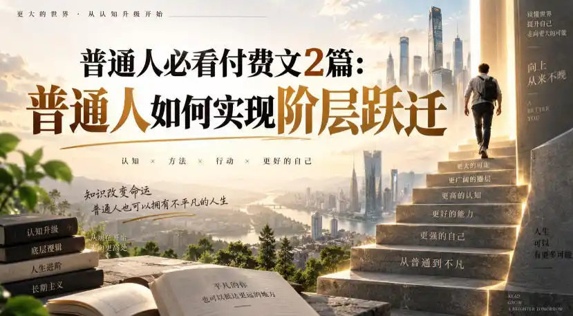 普通人必看付费文2篇：普通人如何实现阶层跃迁-百盟网