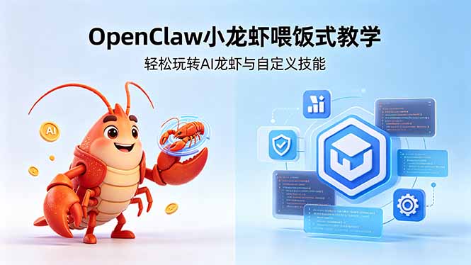 不用懂技术!OpenClaw小龙虾喂饭式教学,轻松玩转AI龙虾与自定义技能 (5月22更新-百盟网