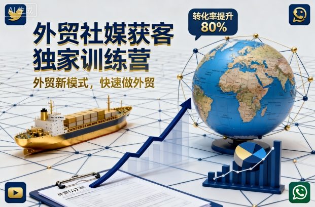 外贸社媒获客独家训练营，外贸新模式，快速做外贸(更新26年6月)-百盟网