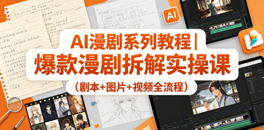 AI漫剧系列教程|爆款漫剧拆解实操课(剧本+图片+视频全流程)-百盟网