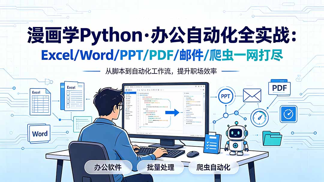 漫画学Python·办公自动化全实战：Excel/Word/PPT/PDF/邮件/爬虫一网打尽-百盟网
