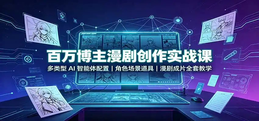 百万博主漫剧创作实战课：多类型AI智能体配置，角色场景道具，漫剧成片全套教学-百盟网