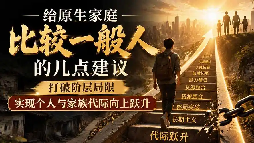 付费文章:给原生家庭比较一般人的几点建议,打破阶层局限,实现个人与家族代际向上跃升-百盟网