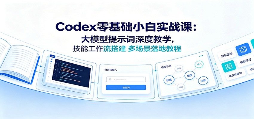 Codex零基础小白实战课：大模型提示词深度教学，技能工作流搭建多场景落地教程-百盟网