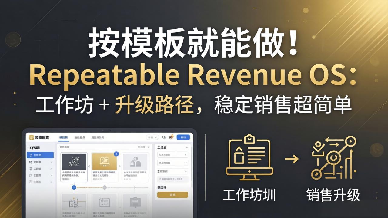 按模板就能做！Repeatable Revenue OS：工作坊 + 升级路径，稳定销售超简单-百盟网