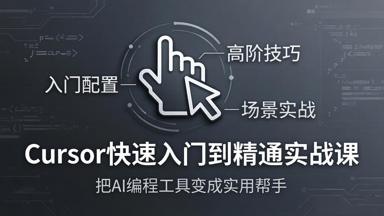 Cursor快速入门到精通实战课：入门配置+高阶技巧+场景实战，把AI编程工具变成实用帮手-百盟网