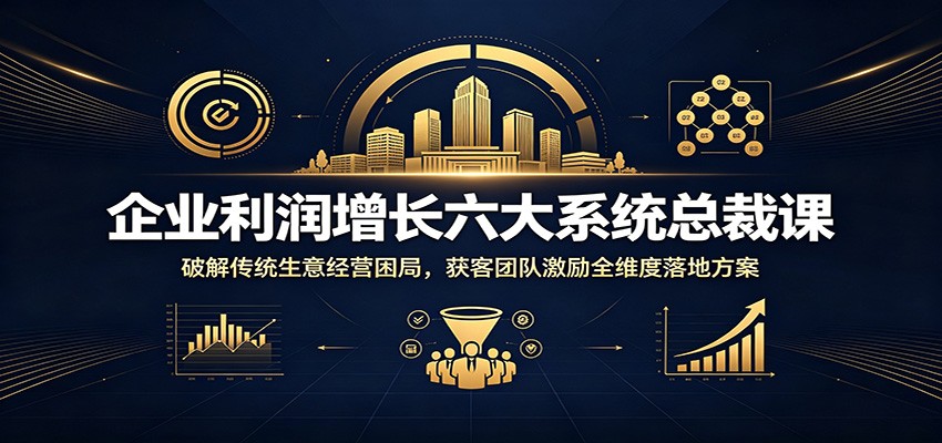 企业利润增长六大系统总裁课：破解传统生意经营困局，获客团队激励全维度落地方案-百盟网