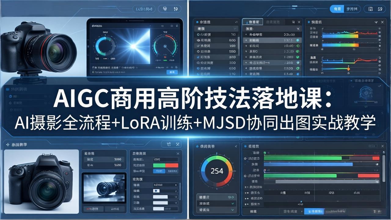AIGC商用高阶技法落地课:AI摄影全流程+LoRA训练+MJSD协同出图实战教学-百盟网