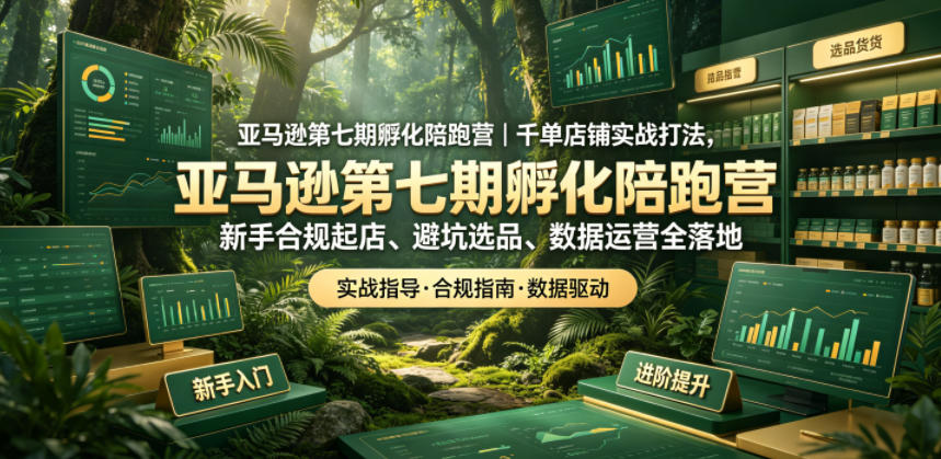 亚马逊第七期孵化陪跑营｜千单店铺实战打法，新手合规起店、避坑选品、数据运营全落地-百盟网