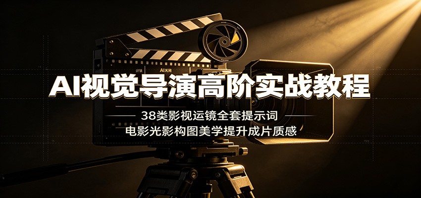 AI视觉导演高阶实战教程：38类影视运镜全套提示词，电影光影构图美学提升成片质感-百盟网