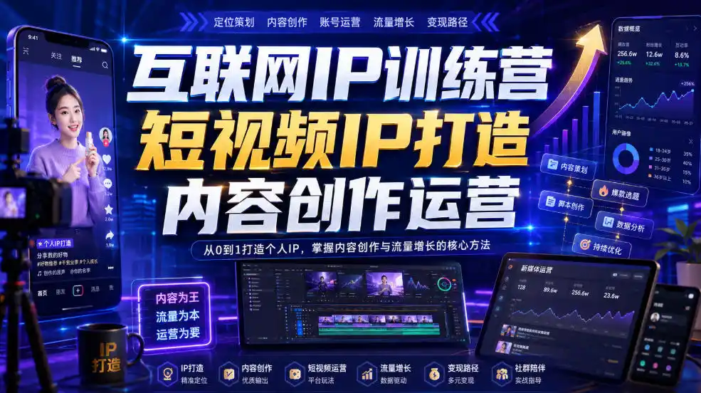 互联网IP训练营,短视频IP打造,内容创作运营-百盟网