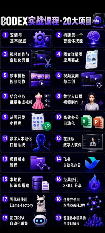 2026Codex智能体实战最新课，从安装配置到智能体小镇架构，涵盖视频创作/数字人/办公提效全技能-百盟网
