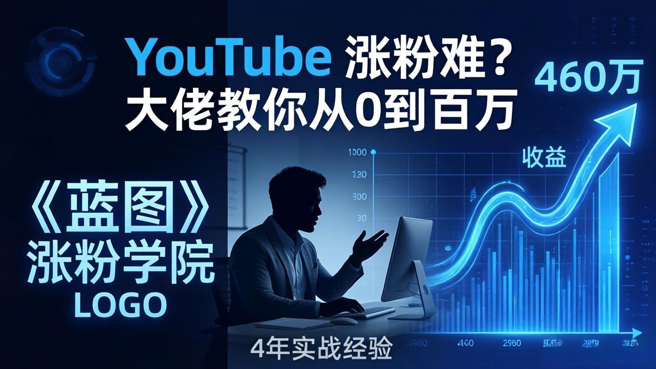 YouTube 涨粉难？《蓝图涨粉学院》：4 年赚 460 万的大佬教策略，从0到百万有路径！-百盟网