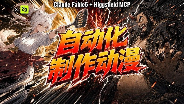 AI自动化动漫制作!Claude Fable 5接入Higgsfield MCP,直接生成完整创意内容-百盟网