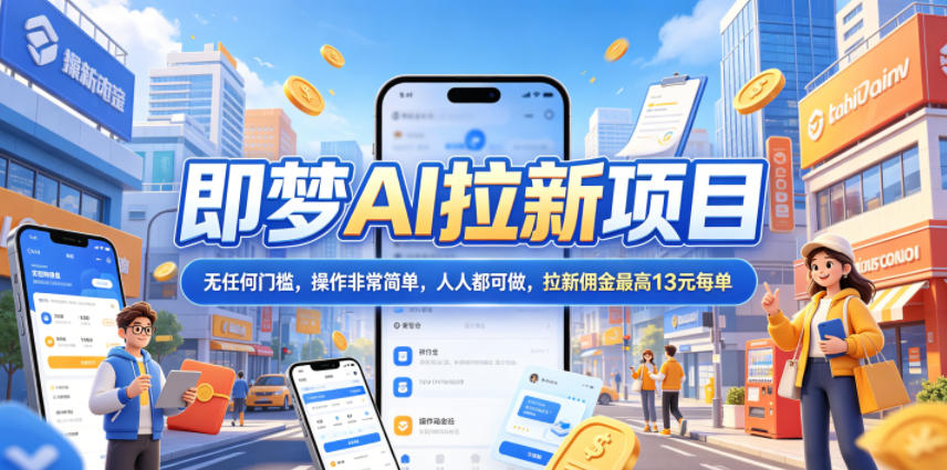 2026年即梦AI拉新项目最新玩法,无任何门槛,操作非常简单,人人都可做,拉新佣金最高13米每单(更新07月25日)-百盟网
