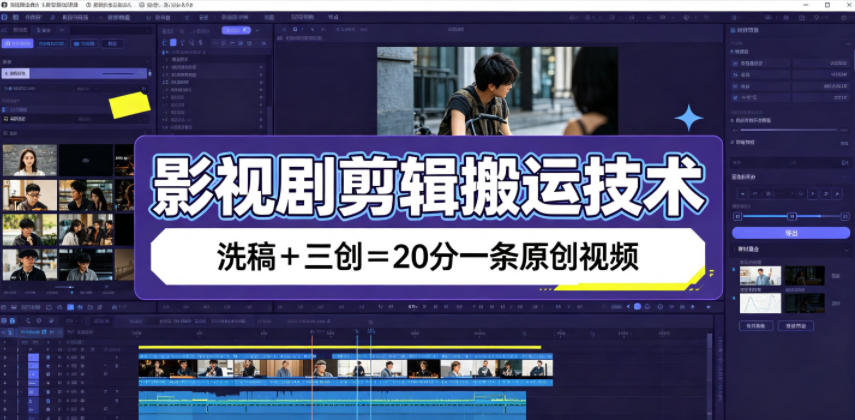 影视剧剪辑搬运技术，洗稿+三创=20分一条原创视频-百盟网