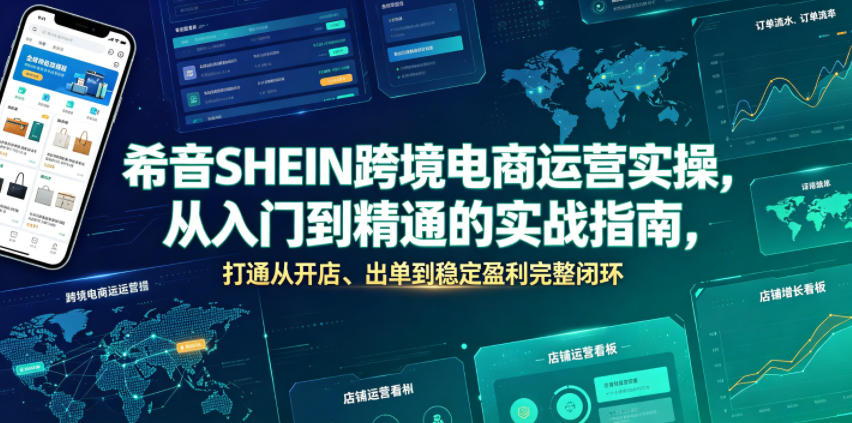 希音SHEIN跨境电商运营实操，从入门到精通的实战指南，打通从开店、出单到稳定盈利完整闭环-百盟网