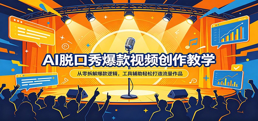 AI脱口秀爆款视频创作教学：从零拆解爆款逻辑，工具辅助轻松打造流量作品-百盟网