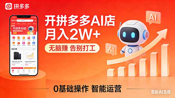 开一家拼多多AI店，月入2W+，无脑赚，告别打工，附SOP手册-百盟网